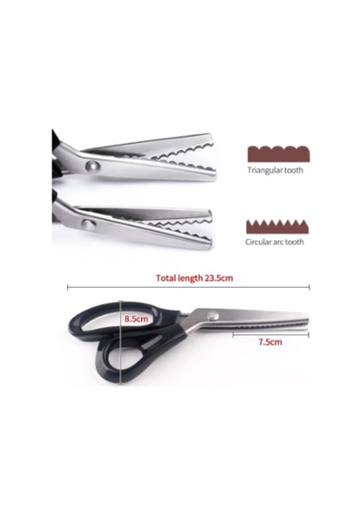 Surfile Terzi Makası Zig - Zag 23.5 Cm 15 Diş 3 Mm Diş Derinliği
