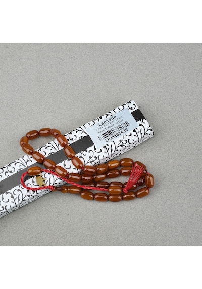 Omari Sıkma Kehribar Kapsül Kesim Oturtma İmameli Sistemli 7x12mm Tesbih
