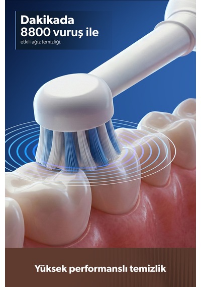 Brushboss 4701H 4 Modlu 21 Gün Kullanım Süreli Akıllı Zamanlayıcılı Şarjlı Diş Fırçası Pembe