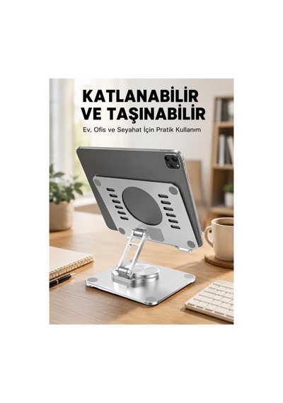 Taşınabilir Katlanır Tablet Braketi Masaüstü Stand Yeni Nesil - Hs08372874-6265 Renkli Renkli