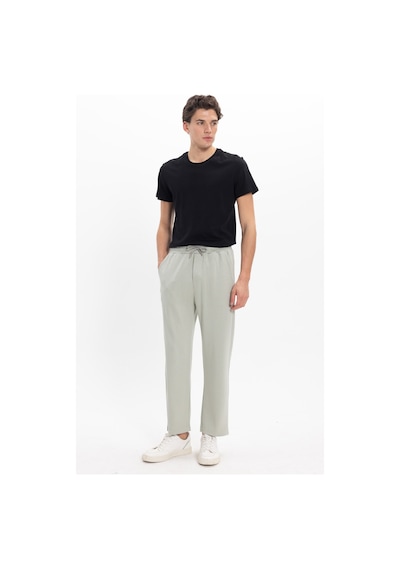 Tudors Erkek Yeşil Baggy Fit Rahat Kesim Modal Kumaş Soft Doku Beli Bağcıklı Yan Cepli Eşofman Altı-46294