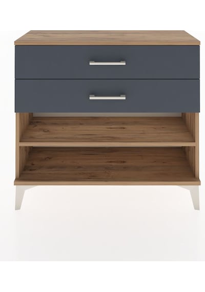 Arges Şifonyer Tek Raflı 2 Çekmeceli 88x30x80 Çam-antrasit Atlas Çam