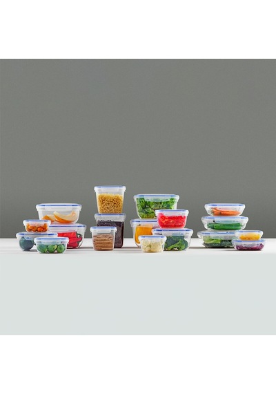 Dünya Dp-30113-102 Dikdörtgen Saklama Kabı 1400 Ml - Contalı Sızdırmaz Şeffaf Beyaz- 12'li Paket