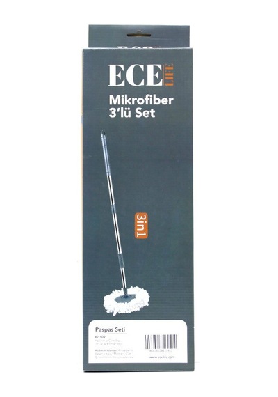 Ece Life Ec-109 Mikrofiber Yedek Seti 3in1 360 Döner Metal Sap 100cm + M.fiber Pamuk Mop 125gr - 12'li Paket Diğer