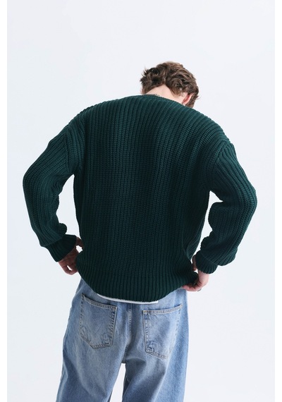 Vamos Oversize Basic Triko Kazak Nefti