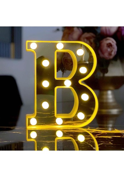 Dekoratif Led Işıklı 3d B Harfi Büyük Boy Organizasyon Doğum Günü