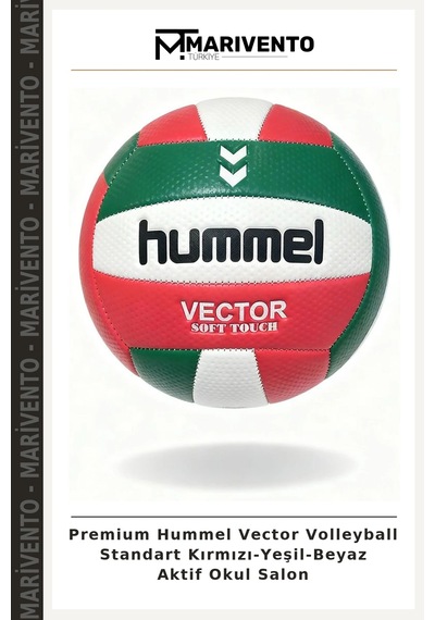 Premium Hummel Vector Volleyball Standart Kırmızı-yeşil-beyaz Aktif Okul Salon Çok Renkli
