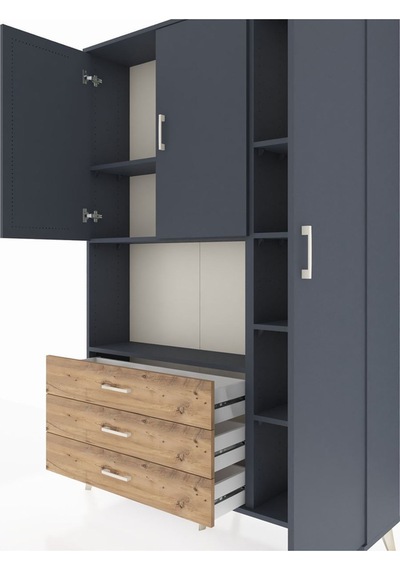 Arges Dolap 7 Raflı 3 Çekmeceli 3 Kapaklı 132x30x195 Antrasit-antrasit/çam Antrasıt/atlas Çam Arges Dolap 7 Raflı 3 Çekmeceli 3 Kapaklı 132x30x195 Antrasit-antrasit/çam Antrasıt/atlas Çam