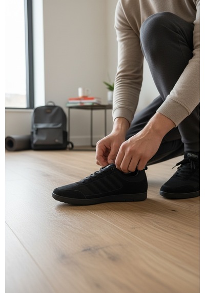 Enoch Erkek File Detaylı Çoklu Şeritli Günlük Spor Ayakkabı Sneaker Siyah