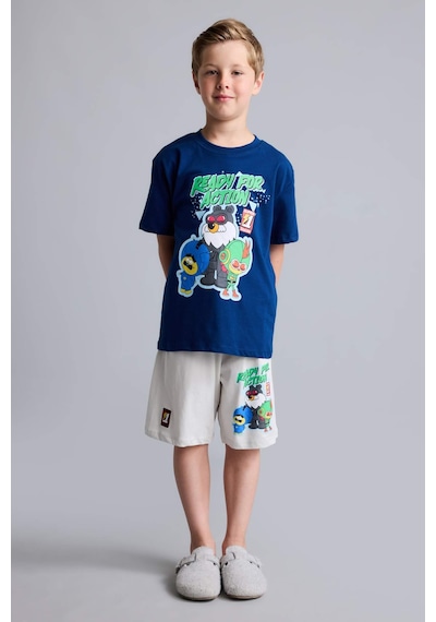 Defacto Super 1 Takım Lisanslı Regular Fıt Elastik Bel 2li Lacivert Pijama Takımı Erkek Çocuk H7975a826hsnv30 Lacivert-nv30