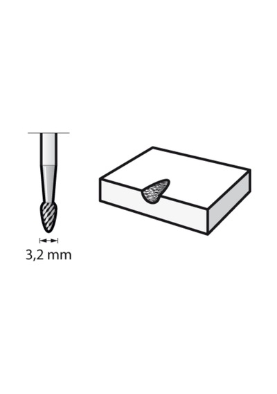 Dremel 9911 Sert Malzemeler için Freze 3.2  Mm