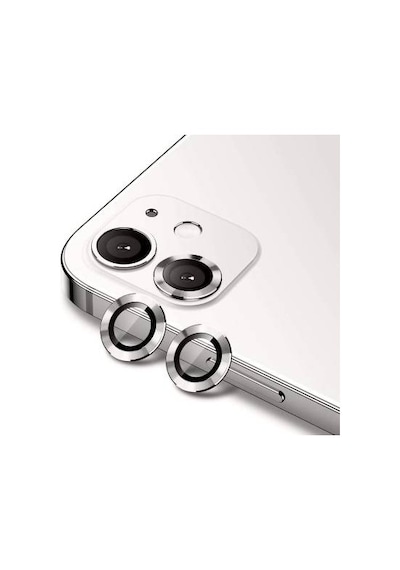 Apple Uyumlu iPhone 11 Metal Çerçeveli 2'li Kamera Lens Koruyucu-gümüş