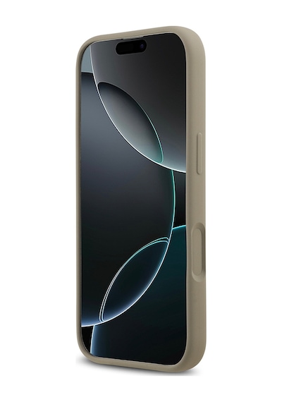 Apple Uyumlu iPhone 17 Kılıf Guess Lisanslı Grained Yazı Logolu Kapak Kahverengi Kahverengi