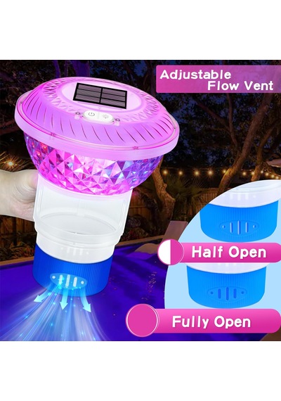 Hpytech Güneş Enerjili Rgb Led Havuz Klor Şamandırası Uzaktan Kumandalı Ip67 Su Geçirmez Otomatik Gece Sensörlü Solar Klor Dağıtıcı