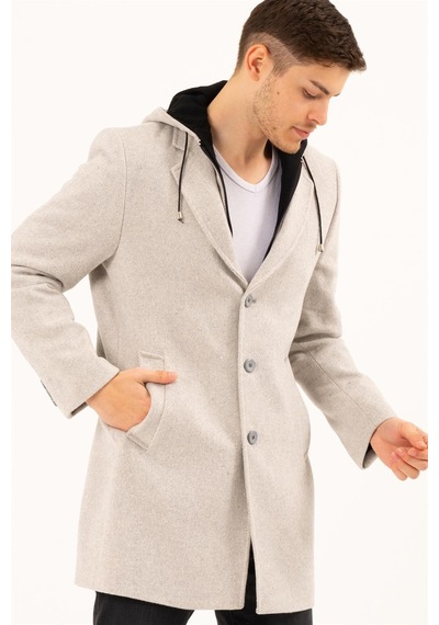Plt8376 Dewberry Erkek Palto-Desenli Bej-Desenli Bej