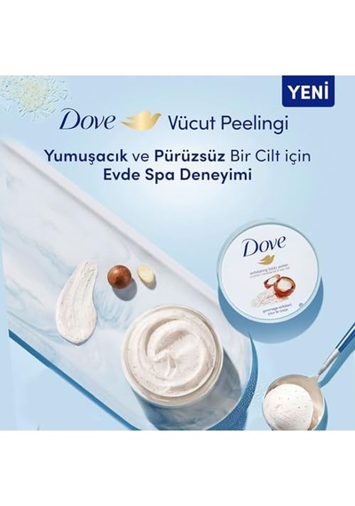 Vücut Peelingi Macadamia Fındığı Ve Pirinç Sütü 225 Ml Beyaz