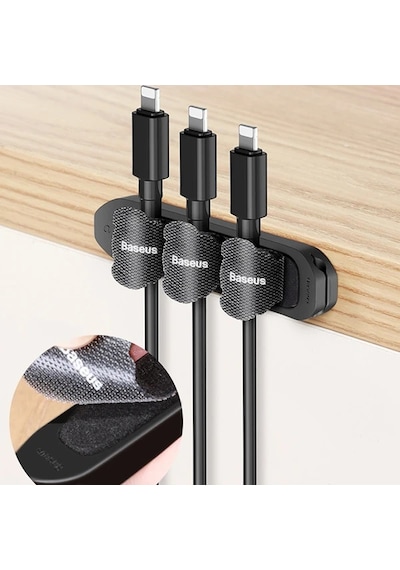 Baseus Cable Fixer Kit Kablo Organizatör Tutucu Ve Ayrıştıcı- 5775 Siyah