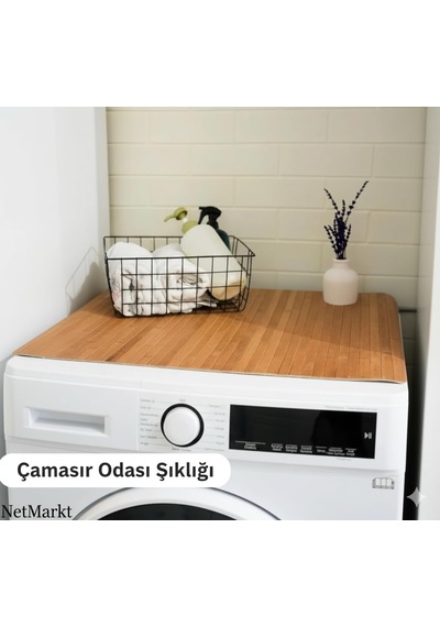 Lüks Bambu Banyo Paspası & Mutfak Matı Kaydırmaz Tabanlı, Suya Dayanıklı Çamaşır Makine Diğer