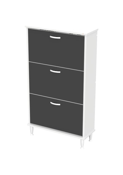 Modilayn Varbi Kapı Önü 72x 127x 26 Cm Lik 3 Düşer Kapak 6 Göz Raf Bölmeli Ayakkabılık Beyaz-antrasit Modilayn Varbi Kapı Önü 72x 127x 26 Cm Lik 3 Düşer Kapak 6 Göz Raf Bölmeli Ayakkabılık Beyaz-antrasit