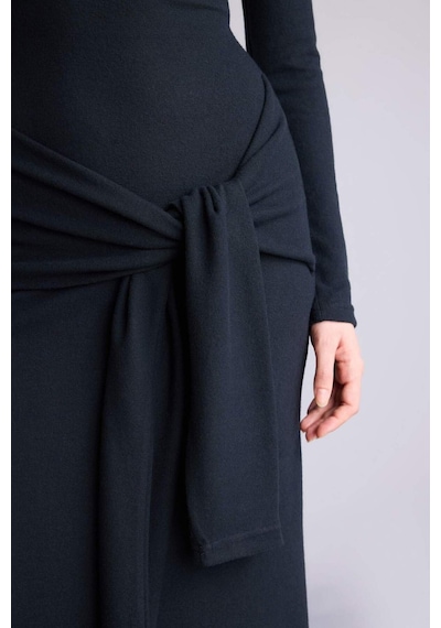Defacto Bodycon Vücudu Saran Penye Midi Elbise G7878ax26spnv253 Lacivert-nv253