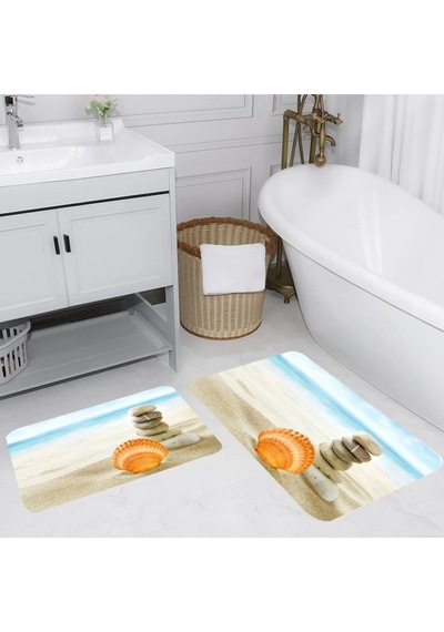 Eliana Home Dijital Baskılı 2'li Banyo Paspas Takımı Lna5032 Bej