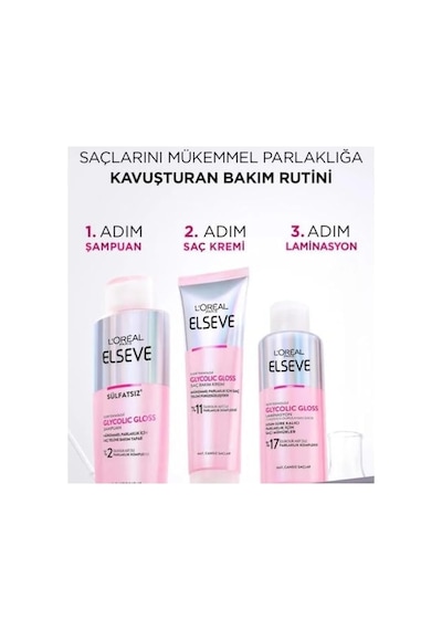 L'oreal Paris Elseve Glycolic Gloss Mükemmel Parlaklık İçin Pürüzsüzleştirici Saç Kremi 150 Ml