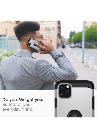 Spigen Apple Uyumlu iPhone 11 Pro İle Kılıf Tough Armor Satin Silver