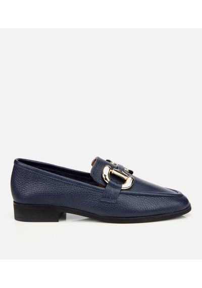 Hotiç Kadın Deri Lacivert Tokalı Klasik Loafer