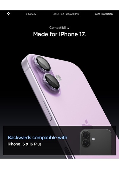 İphone 17/16 Plus / 16 İle Uyumlu Kamera Lens Koruyucu Cam Kolay Kurulum Glas.tr Ez Fit Optik Pro 2 Adet Purple - Agl10127