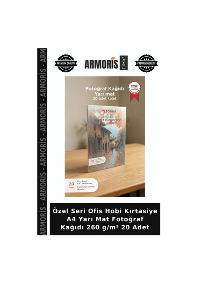 Özel Seri Ofis Hobi Kırtasiye A4 Yarı Mat Fotoğraf Kağıdı 260 G/m² 20 Adet
