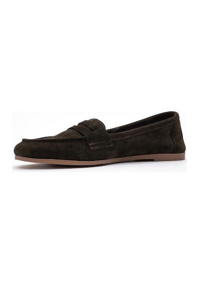 Luvishoes Luvi Shoes F02 Hakiki Deri Kadın Loafer Ayakkabı - Yeşil Süet
