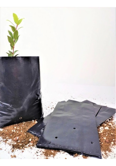 Kalın Körüklü Fide Torbası Fidan Yetiştirme Poşeti Siyah Delikli - 15x20 Cm. - 10 Kg.lık Paket