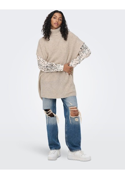 Only Onlparıs Lıfe Loose Highn Wool Vest Knt Kadın Gri Kazak - 15268869 Gri