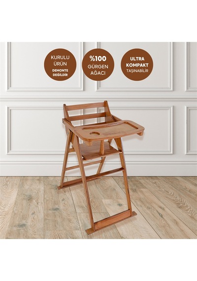 Reyo Home Ahşap Katlanabilir Mama Sandalyesi