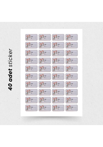 Yılbaşı Yazılabilir Sticker Seti, Baston Şeker Tema Yeni Yıl Hedi Çok Renkli