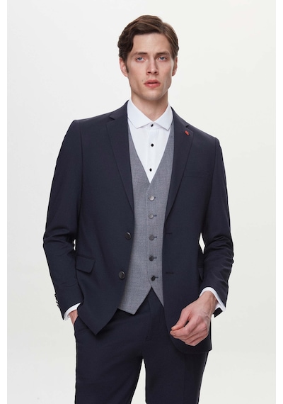 Twn Slim Fit Lacivert Armürlü Takim Elbise Kombinli 3efy5kmbn0552 Lacivert