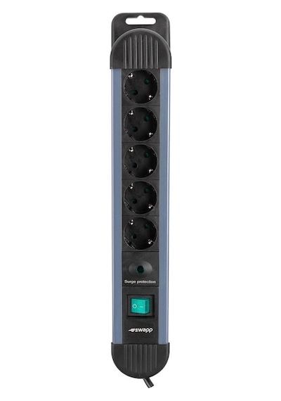S-link Spgks05 1.5m 3g1.5mm2 900 Joule 5li Akım Kor. Gri Priz Çoklayıcı 1.5 M