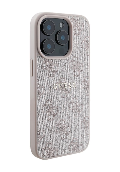 Apple Uyumlu iPhone 14 Pro Max Kılıf Guess Lisanslı Magsafe Şarj Özellikli 4g Desen Yazı Logolu Kapak Pembe