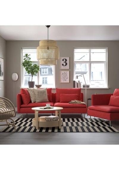 Ikea Kırmızı Konforlu Kanepe - 3'lü Kanepe