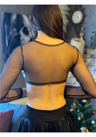 Kayahan Collection Parlak Göğüsten Bağlamalı Kadın Şort Etekli Takım