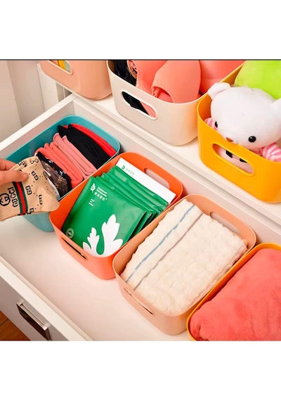 6 Adet 3.5 Lt Dolap Içi, Buzdolabı Düzenleyici, Banyo, Mutfak Organizeri Sepet Beyaz 24cm16cm11cm Pl Diğer