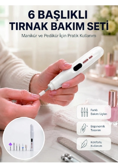 Kurutma Özellikli Manikür Pedikür Cihazı Şarj Edilebilir