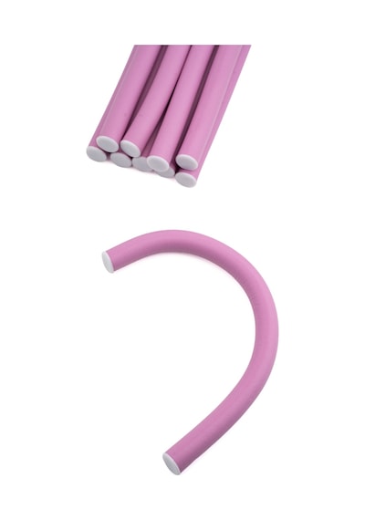 Croc 1251 Pembe 10lu Sosis Bigudi Seti Isısız Esnek Saç Şekillendirici Doğal Dalga Ve Bukle İçin Latex Köpük Bigudi Boy:22cm Çap:1.2cm