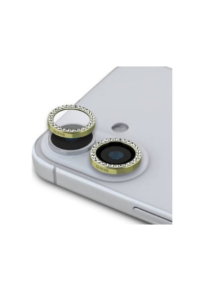 Apple Uyumlu iPhone 16 Plus Taşlı Kamera Lens Koruyucu Altın
