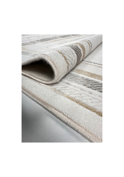 Merinos Vista Krem Renk Vizon Çerçeveli %100 Akrilik Yumuşak Dokulu Salon Oturma Odası Halısı 76335-957