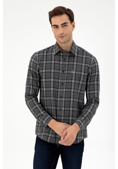 U.s. Polo Assn. Erkek Antrasit Gömlek Desenli 50296616-vr006 Antrasit