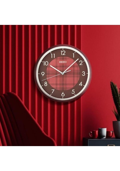 Seiko Qha016r Bordo Renkli Plastik Kasa Quartz Mekanizmalı Duvar Saati Çok Renkli