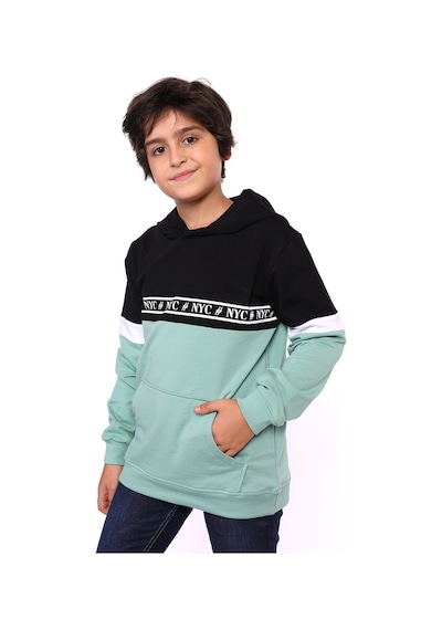 Toontoy Kids Toontoy Erkek Çocuk Relax Fit Kapüşonlu Cepli Renk Bloklu Baskılı Sweatshirt - 2 İplik Yeşil Toontoy Kids Toontoy Erkek Çocuk Relax Fit Kapüşonlu Cepli Renk Bloklu Baskılı Sweatshirt - 2 İplik Yeşil
