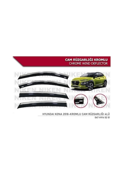Hyundai Kona Kromlu Cam Rüzgarlığı Niken 2018+ Sonrası Modeller