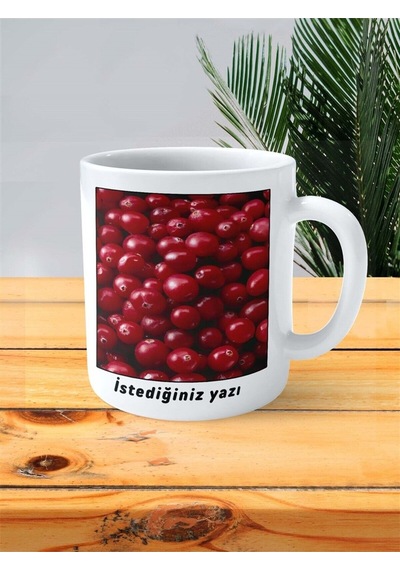 Kızılcık Şerbeti Baskılı Kupa Bardak Kişiye Özel Desen 2 Çok Renkli